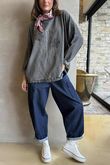Original Hippie Sweatshirt Vintage Wash Charcoal